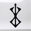 Minglewood Trading Black - Berserk Rune Vinyl Decal - Viking Old Norse Symbol - Die Cut Sticker - 4.75w x 8h inches view 1