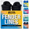 Boat Fender Lines, 3/8 Inch Double Braided Nylon Rope, 6 Ft with Loop, 2 Pack, Black, for Buoy, Jet Ski Mooring, Docking & Small Boat Bumpers view 1