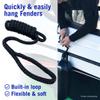 Boat Fender Lines, 3/8 Inch Double Braided Nylon Rope, 6 Ft with Loop, 2 Pack, Black, for Buoy, Jet Ski Mooring, Docking & Small Boat Bumpers view 2