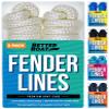 Boat Fender Lines, 3/8 Inch Double Braided Nylon Rope, 6 Ft with Loop, 2 Pack, White, for Buoy, Jet Ski Mooring, Docking & Small Boat Bumpers view 1