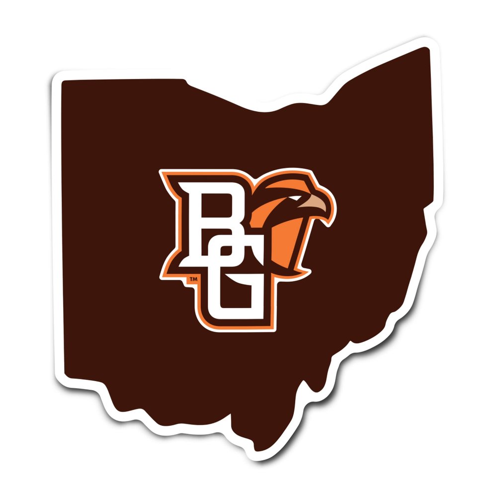 Desert Cactus Bowling Green State University Sticker BGSU Falcons Vinyl Decal Laptop Water Bottle Car Scrapbook (State Border Sticker)