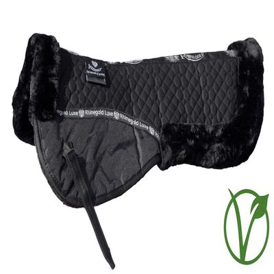Rhinegold Luxe Fur Lined Comfort Half Pad, Black/Black, Full