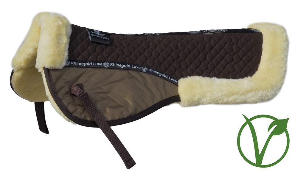 Rhinegold Luxe Fur Lined Comfort Half Pad, Brown/Natural, Pony