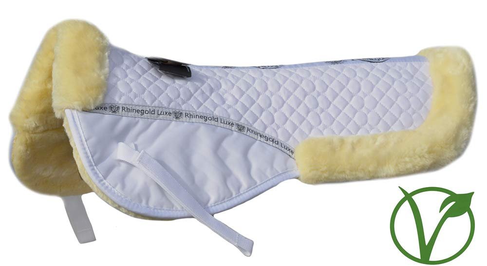 Rhinegold Luxe Fur Lined Comfort Half Pad, White/Natural, Cob