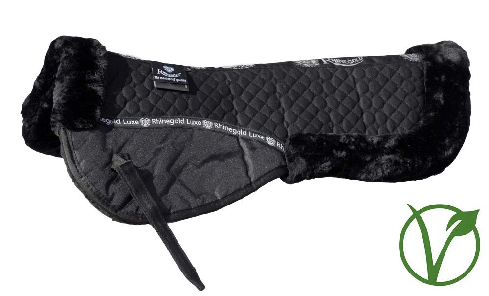 Rhinegold Luxe Fur Lined Comfort Half Pad, Black/Black, Cob