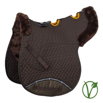 Rhinegold Unisex's 453-C-BRN/BRN Luxe Fur Vented Numnah, Brown/Brown, Cob