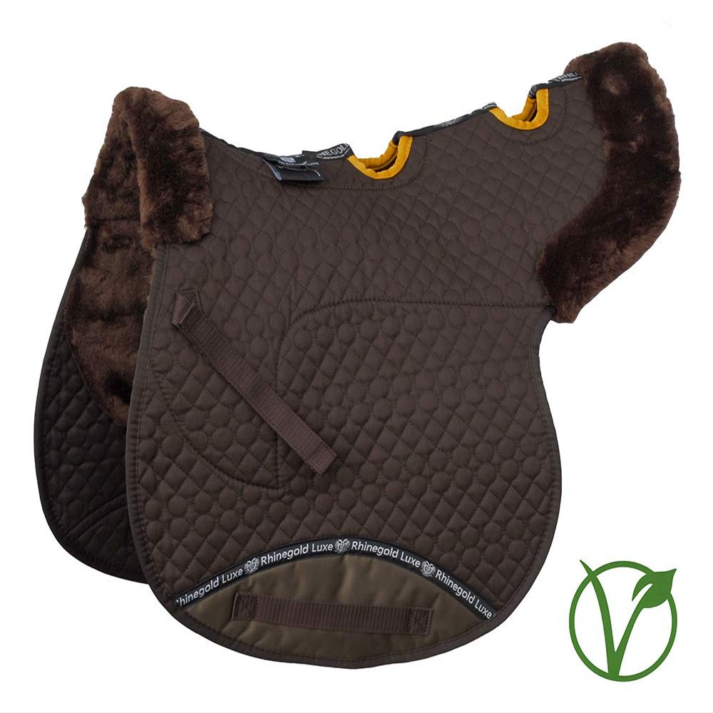 Rhinegold Unisex's 453-C-BRN/BRN Luxe Fur Vented Numnah, Brown/Brown, Cob