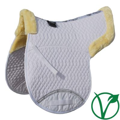 Rhinegold Luxe Faux Fur Cotton Quilted Numnah - White/Natural - Cob