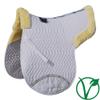 Rhinegold Luxe Faux Fur Cotton Quilted Numnah - White/Natural - Cob view 1
