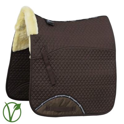 Rhinegold Unisex's 455-F-BRN/NAT Luxe Fur Dressage Saddle Cloth, Brown/Natural, Full