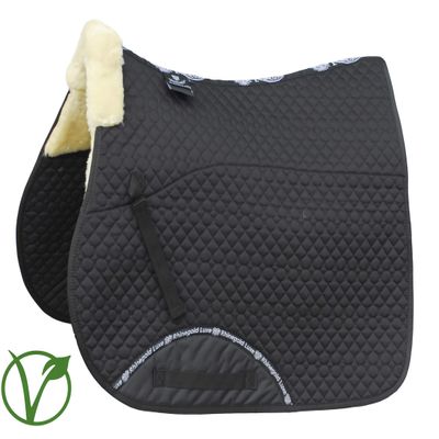 Rhinegold Unisex's 456-P-BLK/NAT Luxe Fur Lined Saddle Cloth, Black/Natural, Pony