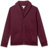 Amazon Essentials Men's Long-Sleeve Fleece Lined Shawl-Collar Cardigan Sweater, Burgundy, Large view 1