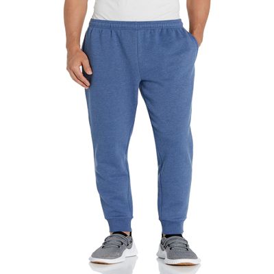 Amazon Essentials Men's Relaxed Joggers Sweatpants, Fleece, Comfortable Fit, Blue Heather, Large