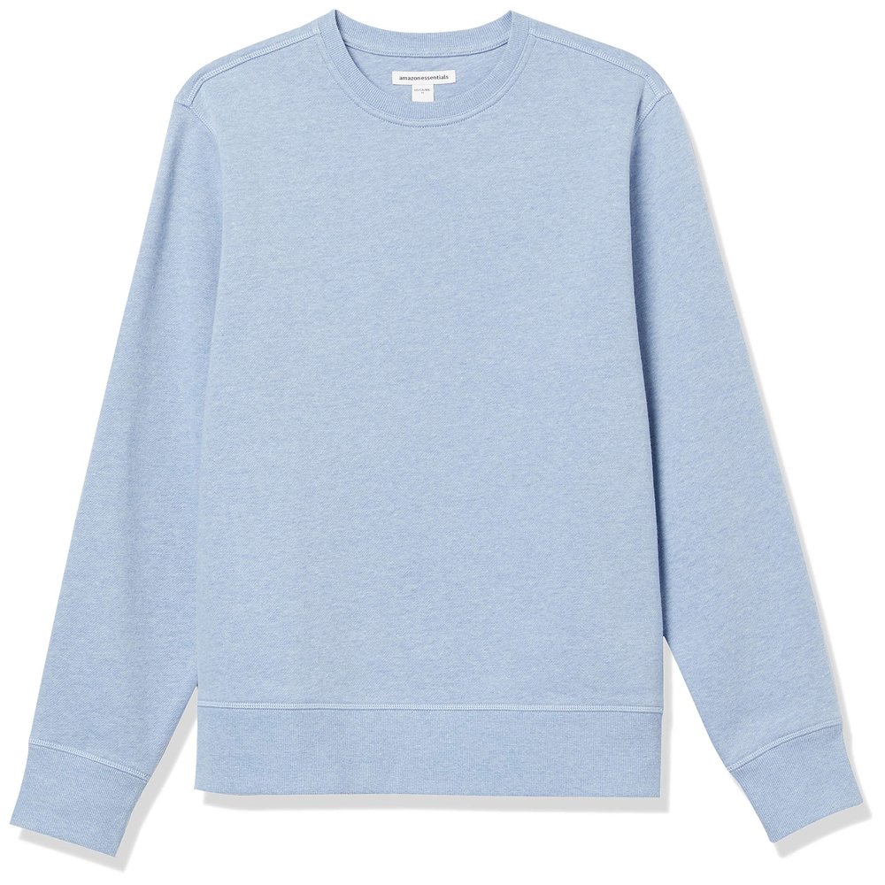 Amazon Essentials Men's Crewneck Fleece Sweatshirt, -Light Blue Heather, XX-Large