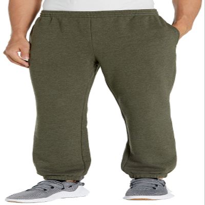 Amazon Essentials Sweatpants for Men, Olive Heather Fleece, Closed Bottom, Medium (Available in Big and Tall)