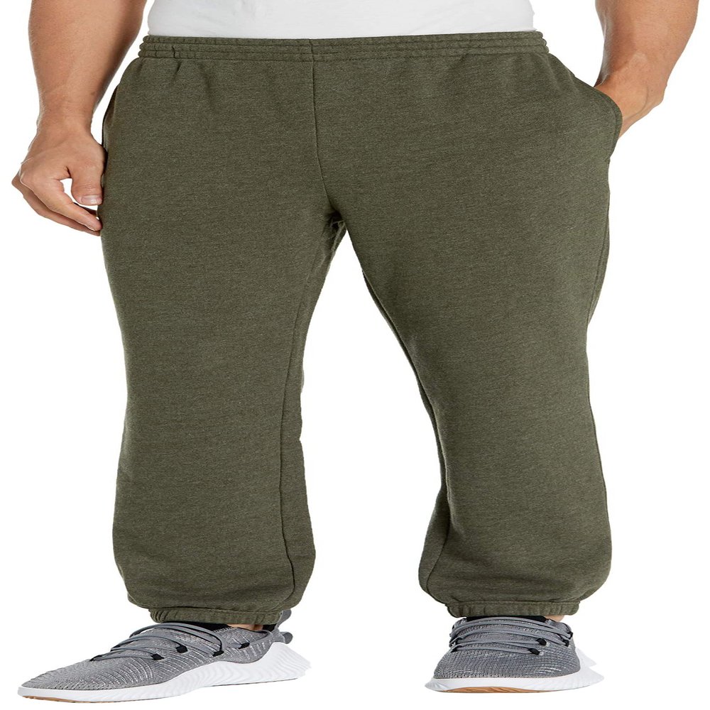 Amazon Essentials Sweatpants for Men, Olive Heather Fleece, Closed Bottom, Medium (Available in Big and Tall)