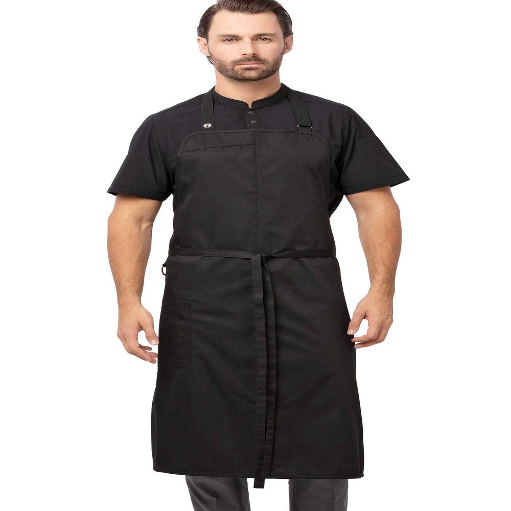 Chef Works Unisex Brio Chef Apron, Black, One Size
