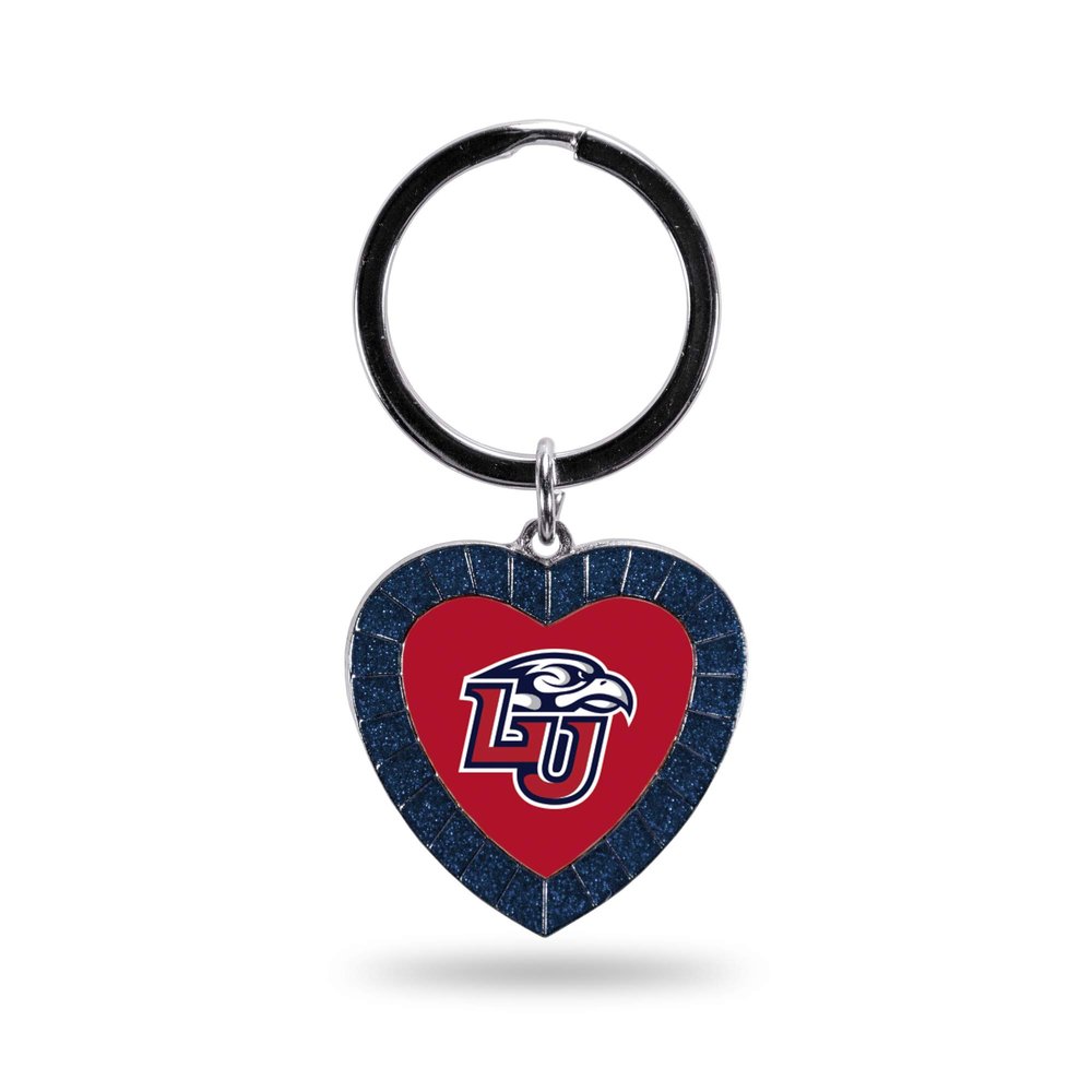 Rico Industries NCAA Liberty Flames NCAA Rhinestone Heart Colored Keychain, Navy, 3-inches in length