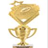 Crown Awards Fantasy Football Trophy, 10" Gold Cup Fantasy Football Trophies with Engraving Included, 5 Pack Prime view 1