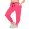 ALWAYS Cargo Jogger Pants for Women, High Waisted Sweatpants with Pockets, Super Soft Casual Lounge Pants for Athletic Yoga & Gym, Cotton Drawstring Trousers, Neon Pink XL view 1