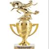 Crown Awards Rodeo Trophy, 10" Gold Cup Bronco Bucking Trophies with Engraving Included, 5 Pack view 1