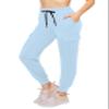 ALWAYS Cargo Jogger Pants for Women - Super Soft Casual Lounge Sweatpants Sky Blue L view 1