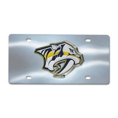 FANMATS 27395 Nashville Predators Stainless Steel Front License Plate with Large 3D Molded Team Metal Emblem