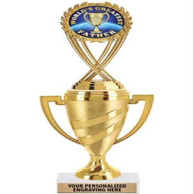 Crown Awards Fathers Day Trophy, 10" Gold Cup Fathers Day Trophies with Engraving Included, 10 Pack Prime