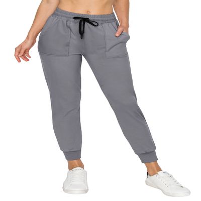 ALWAYS Women Soft Joggers Sweatpants - Track Cuff Pants with Pork Chop Pockets Charcoal 2XL