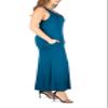 24seven Comfort Apparel Womens Plus Size Scoop Neck Sleeveless Tank Maxi Dress with Pockets -1X-3X Teal view 2