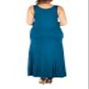 24seven Comfort Apparel Womens Plus Size Scoop Neck Sleeveless Tank Maxi Dress with Pockets -1X-3X Teal view 3
