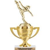 Crown Awards Dance Trophy, 10" Gold Cup Modern Dance Trophies with Engraving Included, 5 Pack