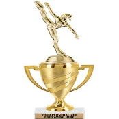 Crown Awards Dance Trophy, 10" Gold Cup Modern Dance Trophies with Engraving Included, 5 Pack