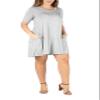 24seven Comfort Apparel Womens Plus Size Casual Loose Fit Short Sleeve T Shirt Dress with Pockets -1X-3X view 1