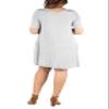24seven Comfort Apparel Womens Plus Size Casual Loose Fit Short Sleeve T Shirt Dress with Pockets -1X-3X view 2