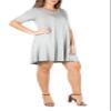 24seven Comfort Apparel Womens Plus Size Casual Loose Fit Short Sleeve T Shirt Dress with Pockets -1X-3X view 3