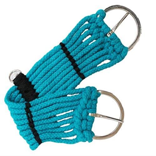 Pony/Mini Teal 9-Strand Western Rope Girth w/ Center D-Rings