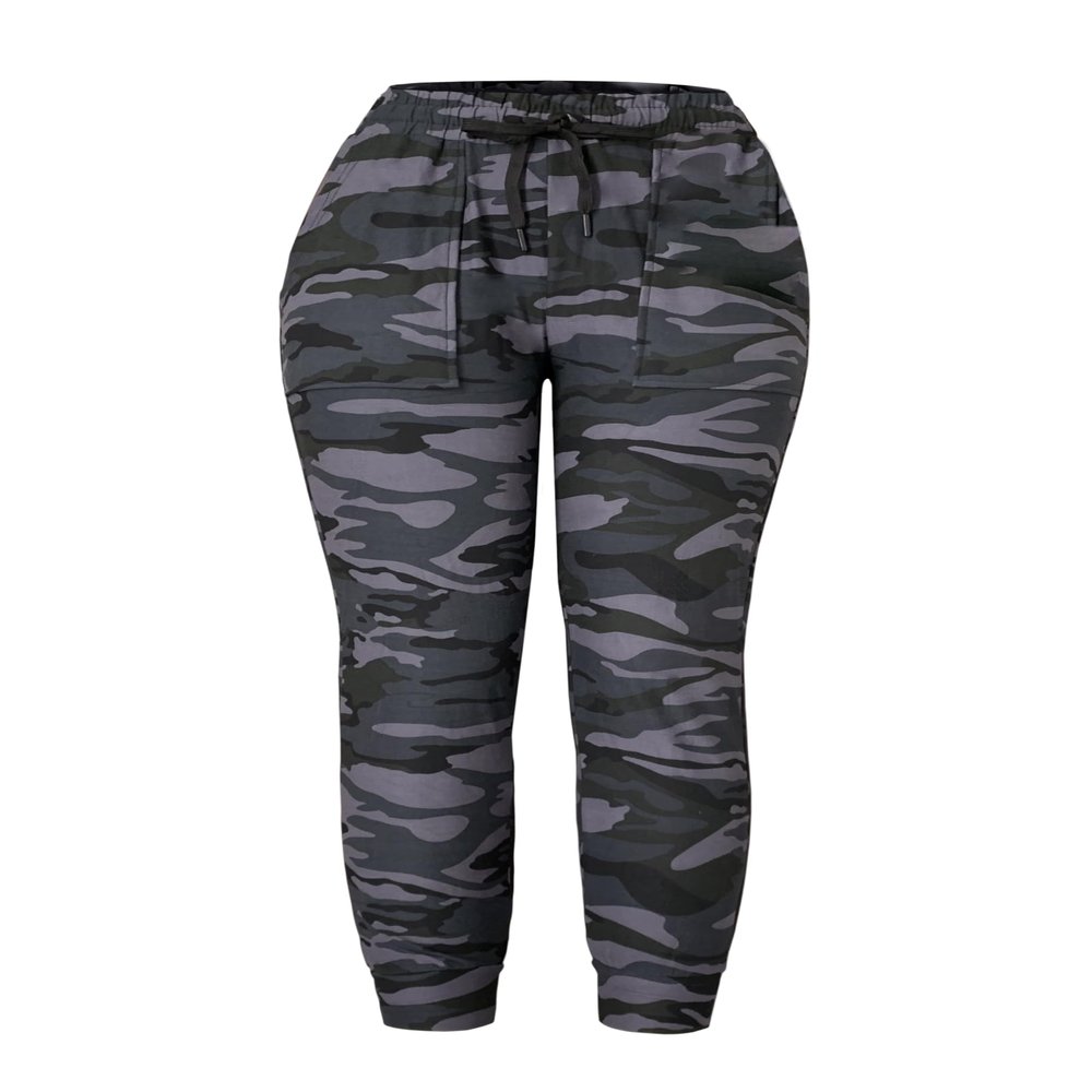 ALWAYS Women Camo Jogger Pants - Super Skinny Fit Lightweight Premium Soft Stretch Drawstrings Pockets Pants 153 XL
