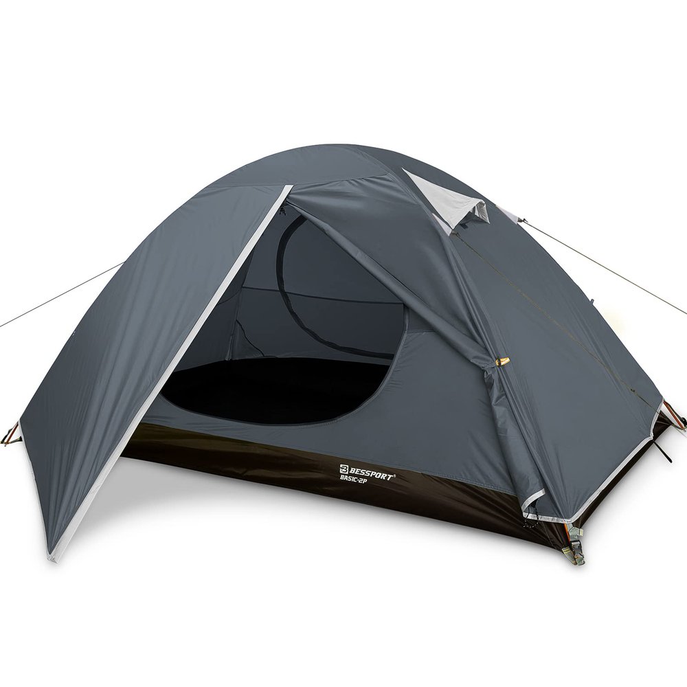 Bessport Camping Tent 2 Person Tent Waterproof Two Doors Backpacking Tent Easy Setup Lightweight for Outdoor, Hiking Mountaineering Travel