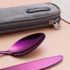Topbooc 8-Piece Portable Stainless Steel Flatware Set, Travel Camping Cutlery Set with Purple Waterproof Case view 4