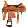 10" Tan Kids Pony Buckaroo Buckstitch Laced Cowboy Saddle view 3