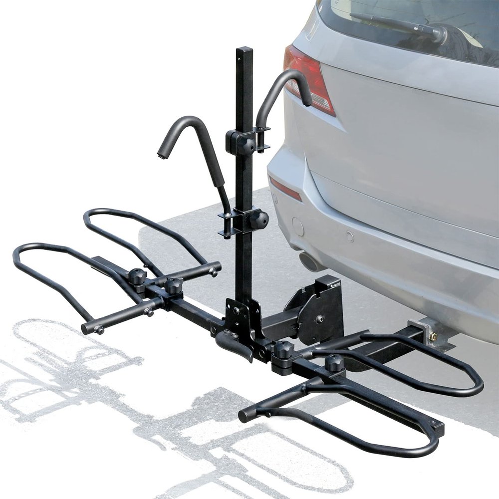 Leader Accessories 2-Bike Platform Style Hitch Mount Bike Rack, Tray Style Bicycle Carrier Racks Foldable Rack for Cars, Trucks, SUV and Minivans with 2" Hitch Receiver