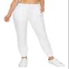 ALWAYS Women Soft Joggers Sweatpants - Track Cuff Pants with Pork Chop Pockets White L view 1