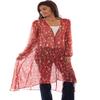 Scully Victoria Swiss Dot Printed Duster Spice LG view 1