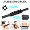 Foam Roller Set - High Density Back Roller, Muscle Roller Stick,2 Foot Fasciitis Ball, Stretching Strap, Massager Ball for Whole Body Physical Therapy & Exercise, Yoga, Back Pain, Leg, Deep Tissue view 4