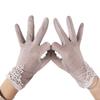Driving Gloves for Women Floral Lace Cotton Non Slip Touchscreen UV Sun Protection Gloves for Cycling Motorcycle Camping (For Women, Grey, with Lace) view 4