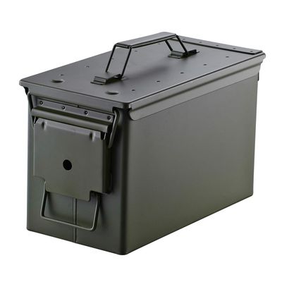 50 Cal Ammo Can Holder Box (Army Green) - Airtight & Watertight Metal Ammo Storage Box w/Hinged Lid, Locking Latch  Ideal Ammo Can Surplus for Firearms, Tactical Gear & Survival Supplies