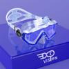 Adult Pano 3 Panoramic View Diving Mask, Tempered Glass Lens Scuba Snorkeling Dive Mask, Premium Swim Goggles with Nose Cover for Snorkeling, Freediving, Swimming (Clear Blue) view 1
