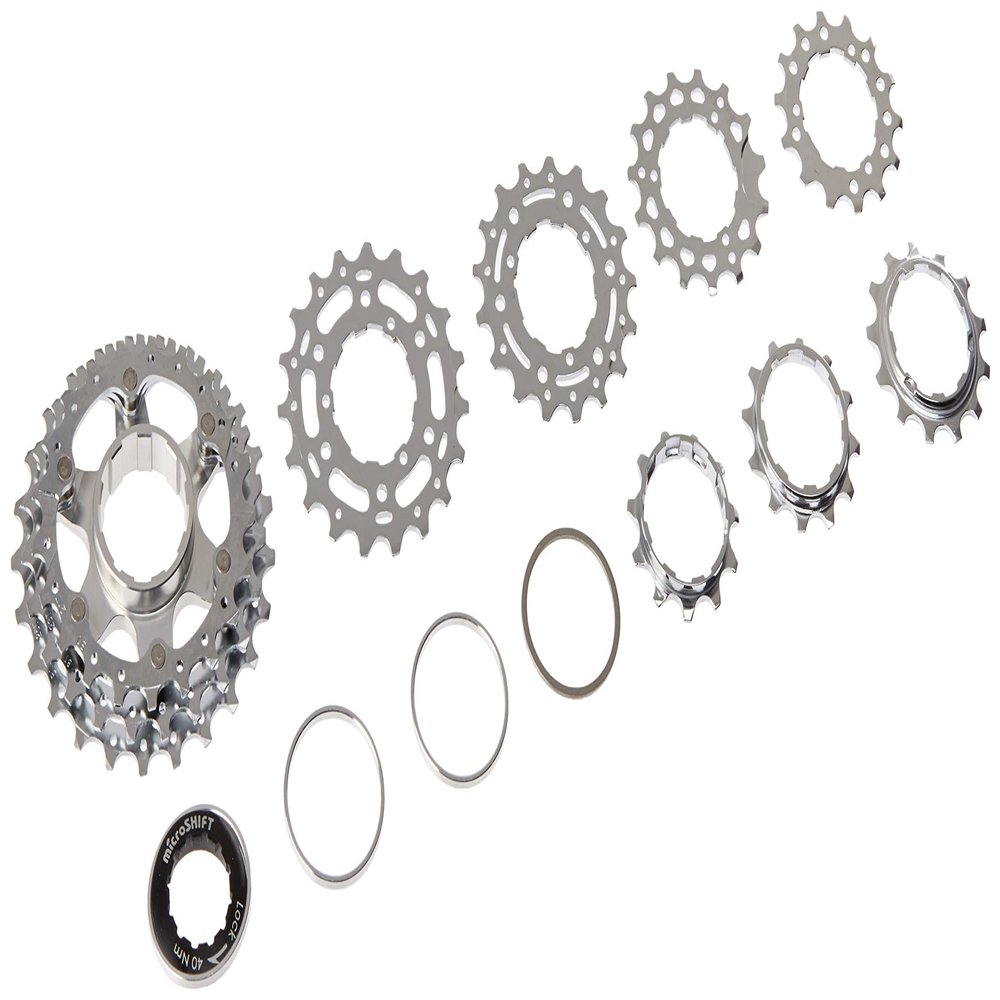 microSHIFT G10 Cassette - 10 Speed, 11-25t, Silver, Chrome Plated, with Spider