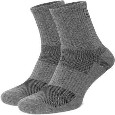 281Z Military Cotton Micro Crew Boot Socks - Cushioned Sole - Moisture Wicking - Odor Resistant - Hiking Trekking Outdoor (Dark Grey X-Small 2 Pairs)